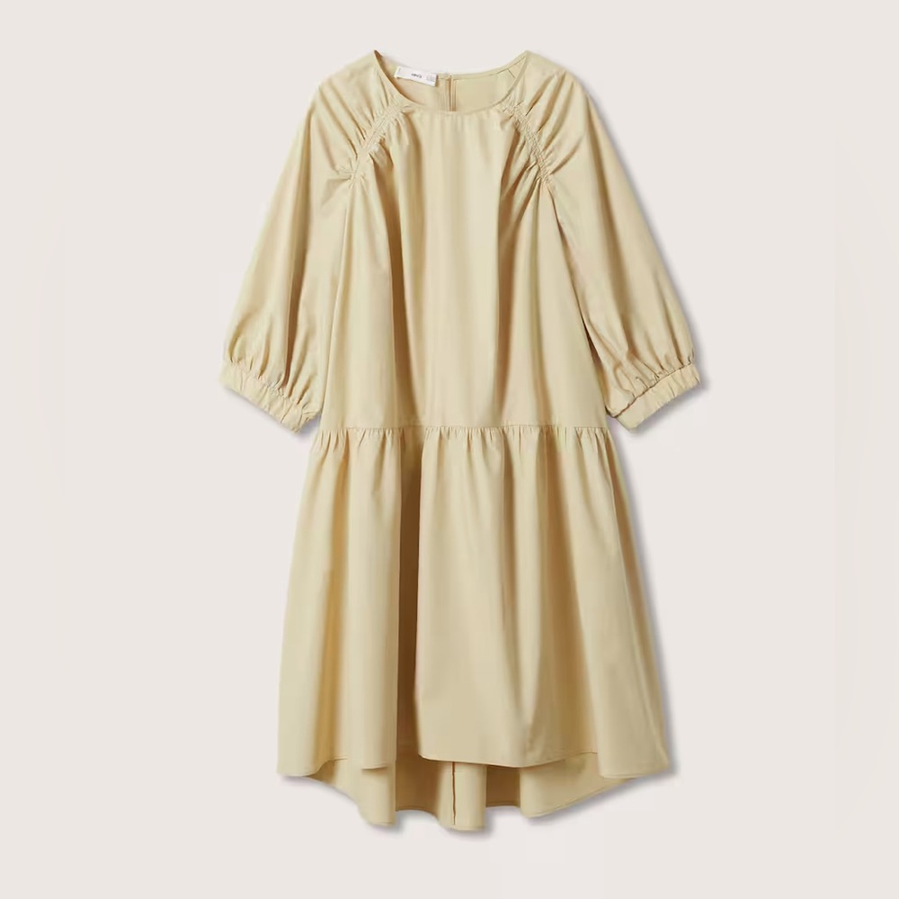 Mango Puffed Sleeves cotton dress